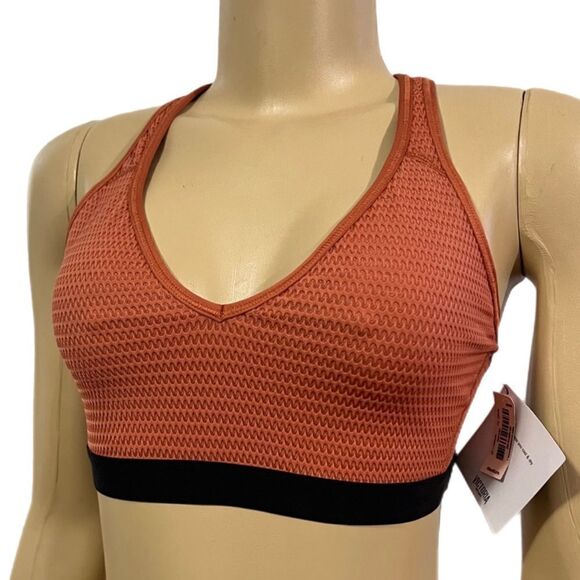 Victorias Secret The Player Unlined V-neck Medium Support Sport Bra Rust Medium - Picture 3 of 3